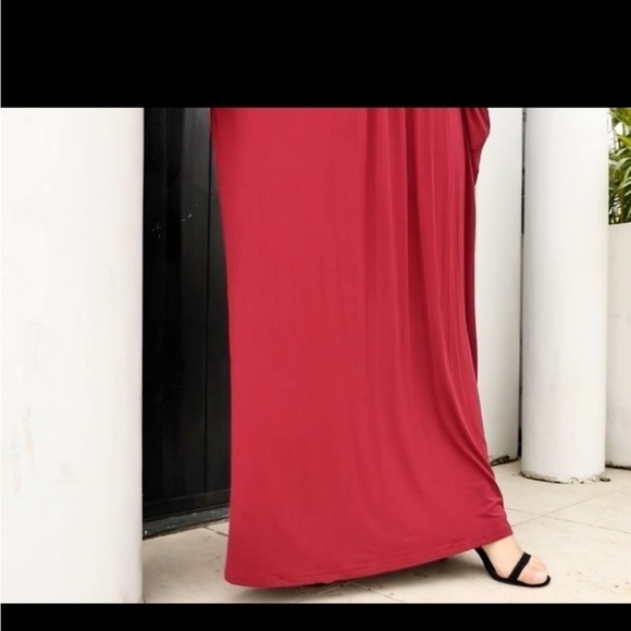 Plus Size Maxi Dress Long Sleeve Empire Waist Size 6X / 30 Red - Picture 9 of 13